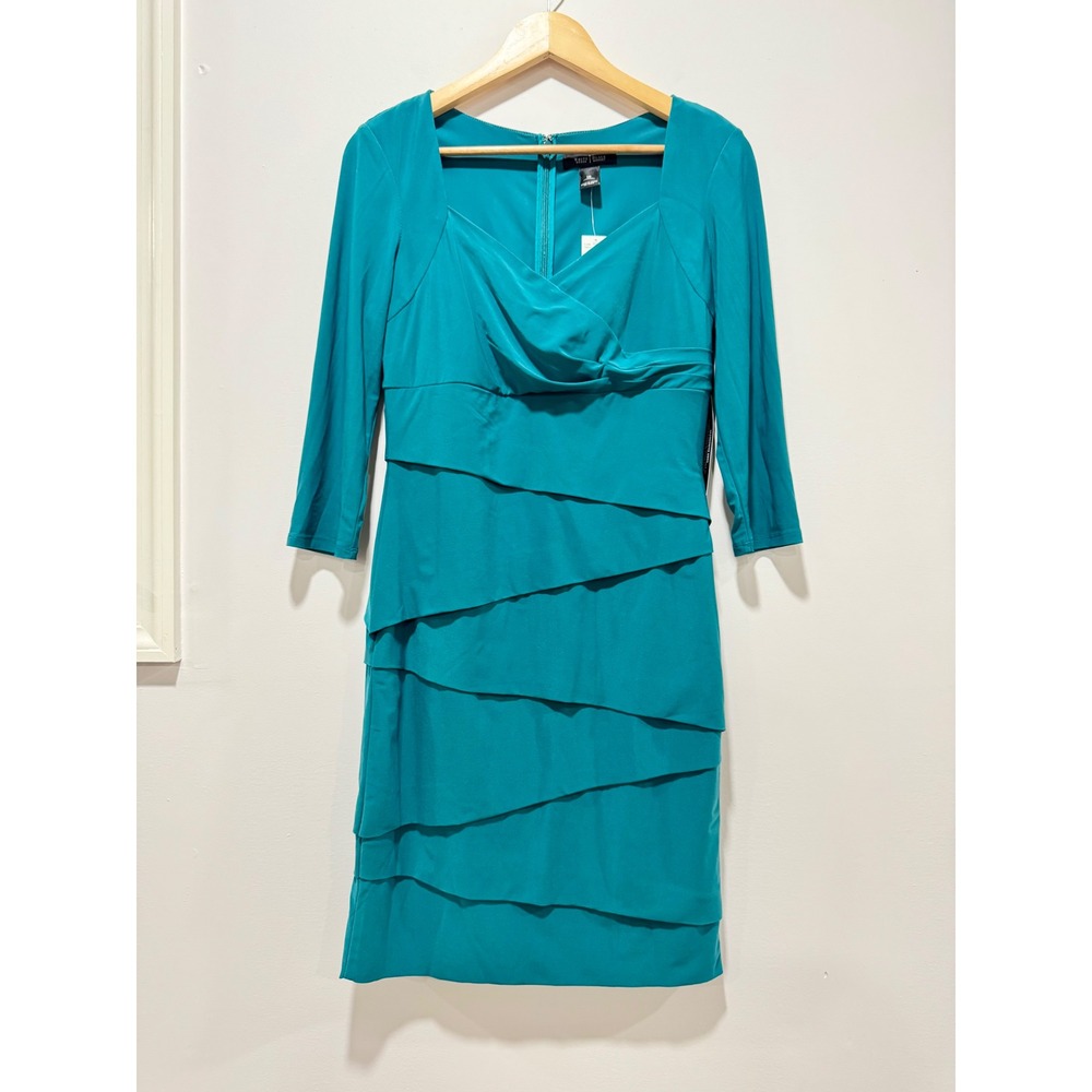 NWT White House Black Market Jade Instantly Slimming Tiered Sheath Dress Size 10